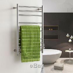 10 Bar Electric Heated Towel Warmer Rack Rail Drying Hanger Holder Bathroom