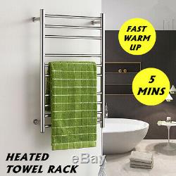 10 Bar Electric Heated Towel Warmer Rack Rail Drying Hanger Holder Bathroom
