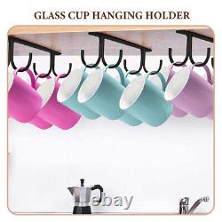 10 Sets under Cabinet Organizer Wall Mounted Mug Rack Coffee Cup Hanger Drying