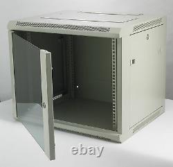 12U 600mm Grey Wall Cabinet Network Data Rack For Patch Panel, PDU & LAN Switch
