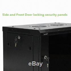 12U IT Wall Mount Network Server Data Cabinet Rack Glass Door Locking Lock & Key