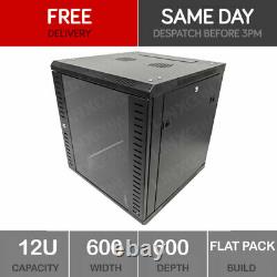 12U Server Rack Network Cabinet 19 inch 600 x 600mm Black