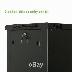 12U Wall Mount Network Server 600mm Depth Cabinet Rack Enclosure Glass Door Lock