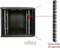 12U Wall Mount Network Server Cabinet Enclosure 19-Inch Server Rack 16-Inch deep