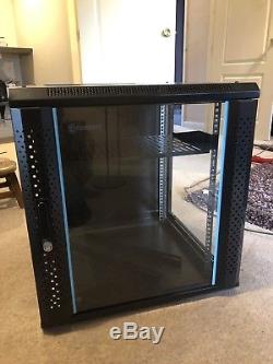 12U Wall Mounted Server Cabinet 600 (W) x 550 (D) Glass Door rack mountable