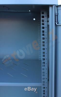 15U 19 550mm deep PreBuilt Server Network Cabinet Data Comms Wall Rack PDU