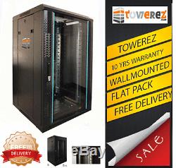 15U SERVER RACK DATA NETWORK CABINET 19 INCH 600 (W) x450 (D) x 800 (H)flatpack