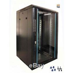 15U Server Rack cabinet 600 (W) x 800 (D) x 769 (H) Glass Front Door Flat pack