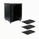 15U Wall Mount Audio Video A/V Rack Cabinet Glass Door Lock Casters and Shelves