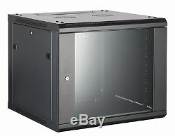 15U Wall Mounted Server Cabinet 600 (W) x 450 (D) Glass Front Door 19 rack cabin