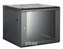 15U Wall Mounted Server Cabinet 600 (W) x 550 (D) Glass Front Door 19 rack cabin