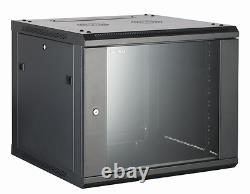 15U Wall Mounted Server Cabinet 600 (W) x 600 (D) Glass Front Door 19 rack cabin