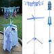 16m Cloth Dryer Horse Rack 3tier Concertina 4arm Rotary Airer Multi Hanger Stand