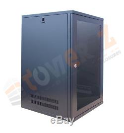 18U 19 550mm deep PreBuilt Server Network Cabinet Data Comms Wall Rack PDU