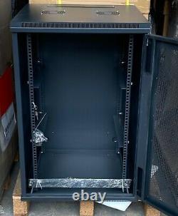 18U 19 Network Cabinet Rack Wall Mounted 600600mm Black Data Comms Patch PaneL