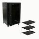 18U Wall Mount Audio Video A/V Rack Cabinet Glass Door Lock Casters and Shelves