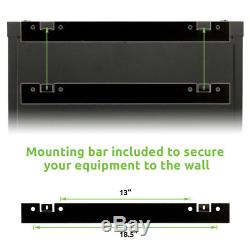 18U Wall Mount Network Server Cabinet Rack Glass Door Lock withCasters and Shelves