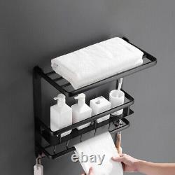 1 Set Towel Rack Wall Mounted Shower Storage Shelves Organizer
