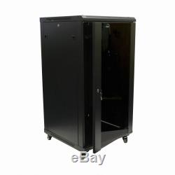 22U Wall Mount Network Server Cabinet Rack Enclosure Glass Door Lock 600MM Deep