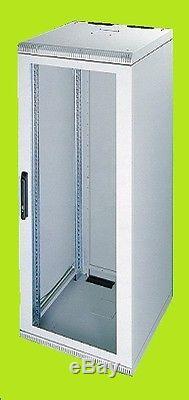 24U 400mm deep wall mount cabinet rack Glass door Withlock Beige(light gray) color