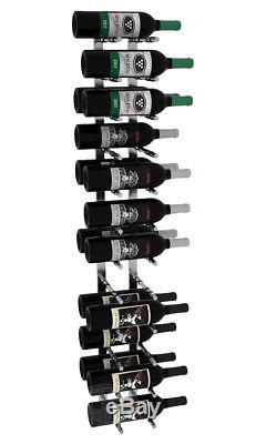 24 Bottle 4 Foot ULTRA Horizontal Metal Wall Mounting Wine Rack. Chrome Finish