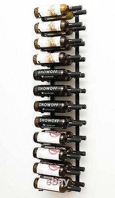 24 Bottle VintageView Metal Wall Mounting Wine Rack. Satin Black Finish