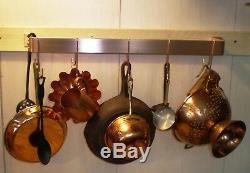 24 L x 5 D x 1.5 H Solid Copper wall mounted pot rack FREE Shipping in USA