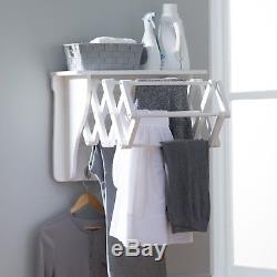 24 Wide Laundry Room Wall Mount Expanding Drying Rack Clothes Dryer Air Dry