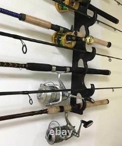 29 Deluxe Fishing Rod Pole Reel Holder Garage Wall Mount Rack Organizer