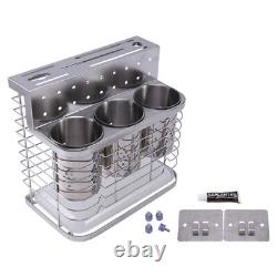 2XWall Mounted Stand Kitchen Storage Rack Knife Holder Cutlery Box Spoons Forks