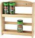 2 Tier Spice Herb Rack Jar Rack Holder Stand Wall Mounted Unit Beech Wood Wooden