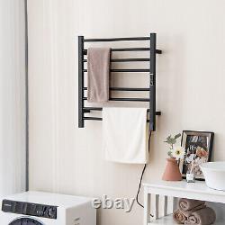 2-in-1 Bathroom Towel Heater Freestanding & Wall-Mounted Towel Warmer Rack Black