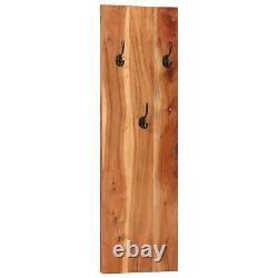 2x Solid Wood Acacia Wall-mounted Coat Racks Home Garden Indoor Hallway T9Z8