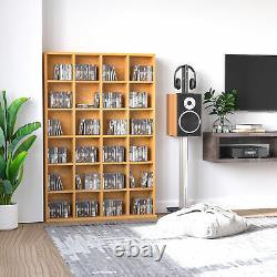 312DVD/480CD Media Storage Shelf Rack Unit Video Wood Bookcase Furniture