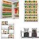 32pc Chrome 4 Tier Spice Herb Rack Jar Holder for Wall Kitchen Cupboard Storage