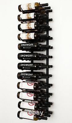 36 Bottle VintageView Metal Wall Mounting Wine Rack. Satin Black Finish
