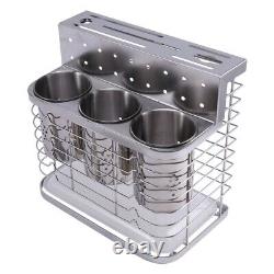 3XWall Mounted Stand Kitchen Storage Rack Knife Holder Cutlery Box Spoons Forks