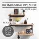 3 Tier Industrial Pipe Wall Shelf Rustic Bookcase Storage Wood Shelving DIY Rack