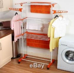 3 Tier Large Deluxe Indoor Clothes Airer Foldable Laundry Drying Dryer Rack