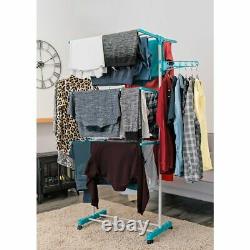 3 Tier Large Deluxe Laundry Clothes Foldable Drying Airer Rack Indoor Outdoor UK