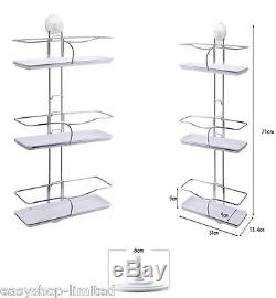 3 Tier Storage Shelves Wall Mounted Rack Caddy Plastic Hanging Basket Organizer