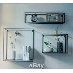 3 in 1 Vintage Metal Wire Shelves Wall Mounted Shelf Rack Storage Display Unit