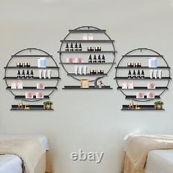 3pcs Wall Mounted Round Nail Polish Storage Rack Holder Cosmetic Display Stand