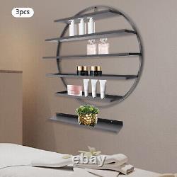 3pcs Wall Mounted Round Nail Polish Storage Rack Holder Cosmetic Display Stand