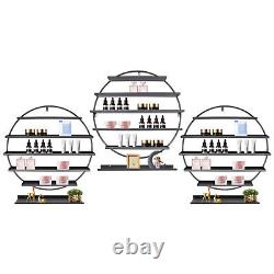 3pcs Wall Mounted Round Nail Polish Storage Rack Holder Cosmetic Display Stand