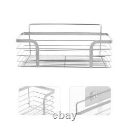 4 Pc Wall Mounted Storage Shelves Shower Shelf Dish Rack Wire Baskets Metal