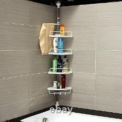 4 Tier Bathroom Corner Caddy Non Rust Telescopic Storage Rack Shower Organiser