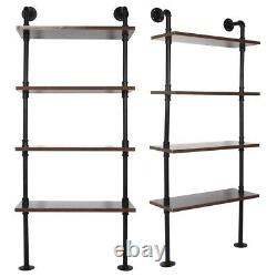 4-Tier Display Shelf Wall-Mounted Storage Stands Multipurpose Metal Display Rack
