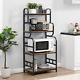 4-Tier Kitchen Bakers Rack with Storage Shelf, Standing Microwave Oven Stand Rac
