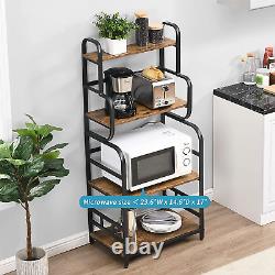 4-Tier Kitchen Bakers Rack with Storage Shelf, Standing Microwave Oven Stand Rac